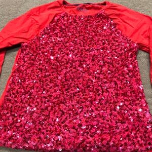 Mini Boden girls sparkly red sequin top